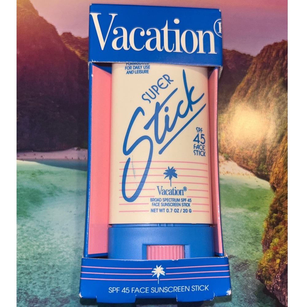 Vacation Super Stick SPF 45 Face Sunscreen Stick Broad Spectrum 0.7oz New Box